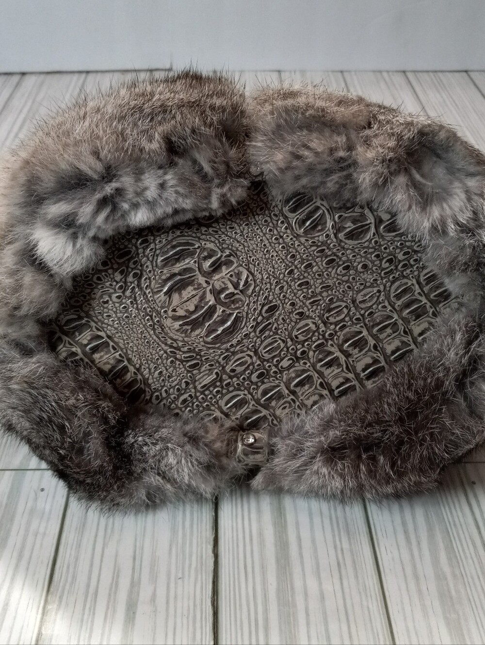 Y2K Faux Fur Indie Sleeze Rhinestone Studded Bag - Picture 8 of 13